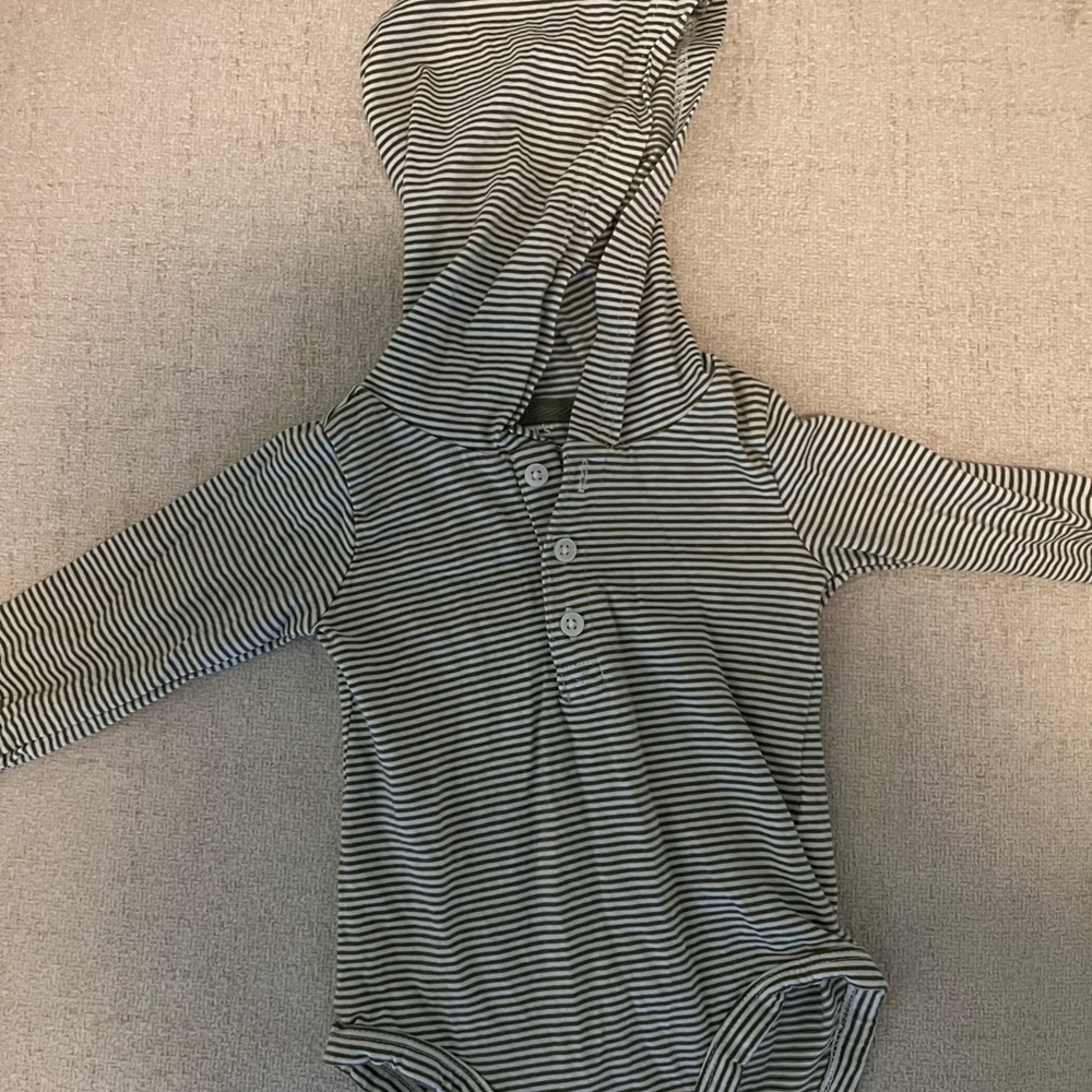 Carters Striped Hooded Baby Onesie set